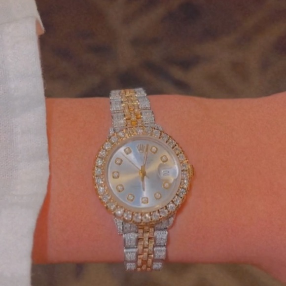 Custom Iced Out / Diamond Ladies Rolex - Picture 1 of 6